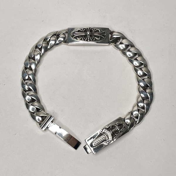 Chrome Hearts 크롬하츠 베이비 더블ID 플로랄,대거 클래식체인 클립 팔찌